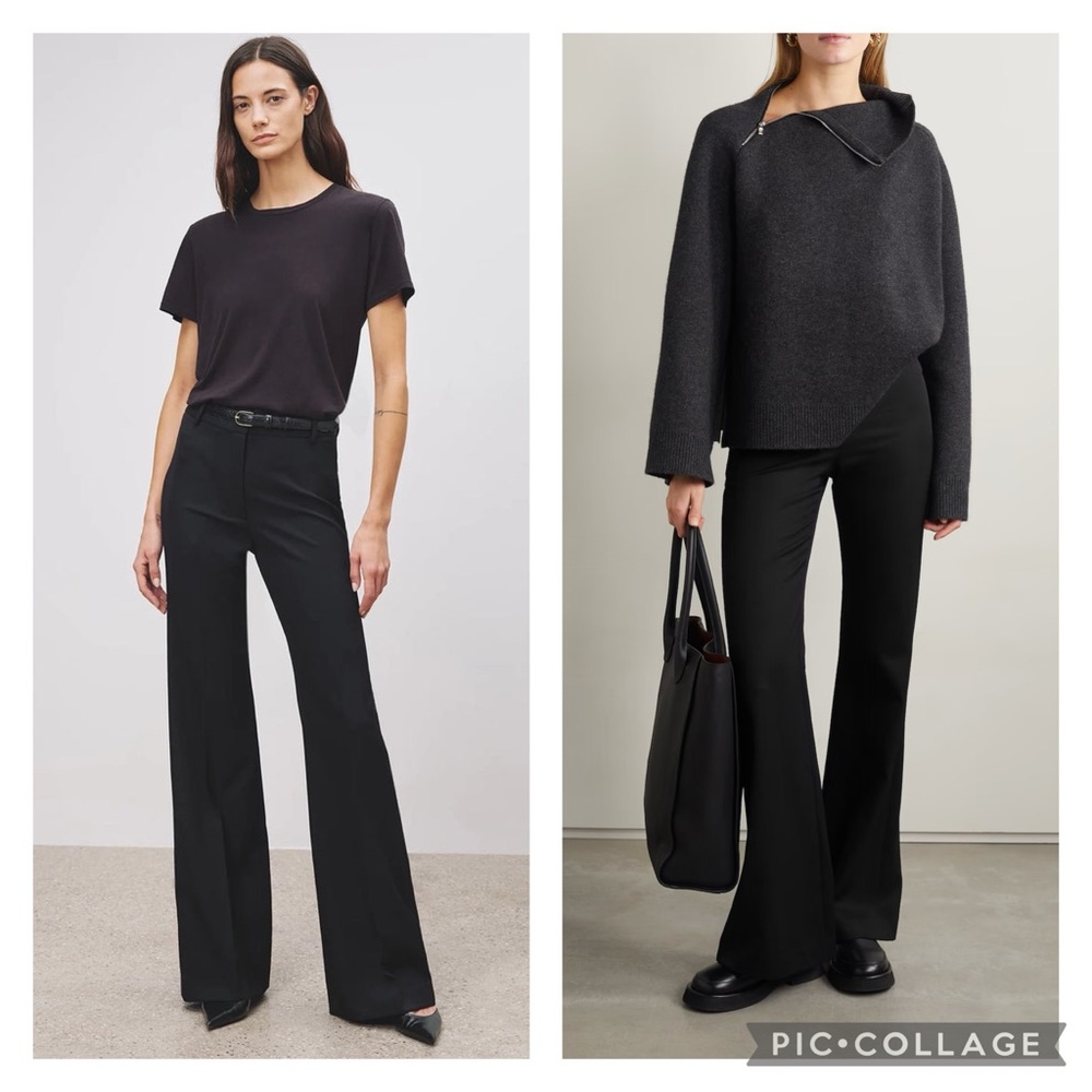 Nili Lotan 2 Arielle Black Wool Flare Pants